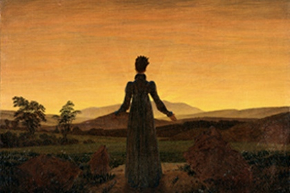 Caspar David Friedrich, Kvinna i solnedgång, cirka 1818.