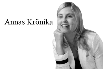 En bild av Anna i svartvitt med texten "Annas krönika"