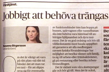 Artikel i DN om färdtjänst